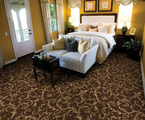 Room scene with Lake Constance carpet in Bark