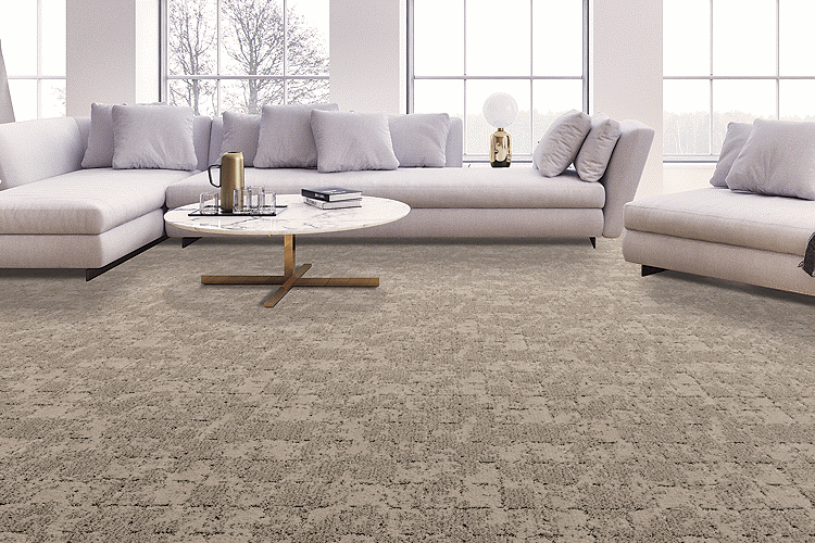 Room scene with Everstrand recycled PET carpet from Mohawk, in Elaborate Appeal