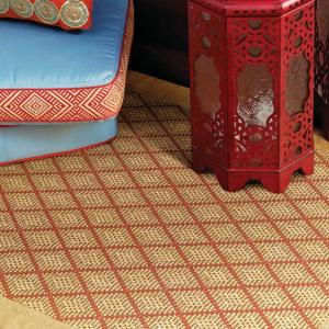Room scene with Belize sisal rug in Persimmon