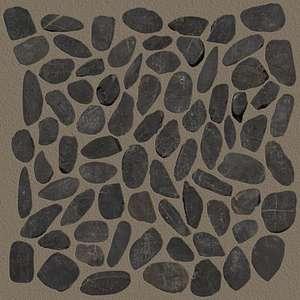 Pebble Sliced stone tile by Shaw, in Volga Black