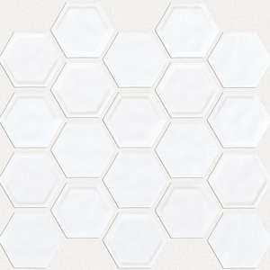 Geoscapes Hexagon glass tile from Shaw, in White