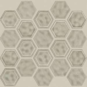 Geoscapes Hexagon glass tile from Shaw, in Taupe