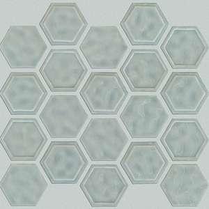 Geoscapes Hexagon glass tile from Shaw, in Light Grey