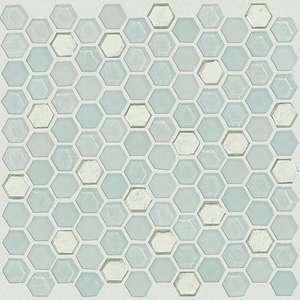 Molten Hexagon Glass tile by Shaw, in Platinum