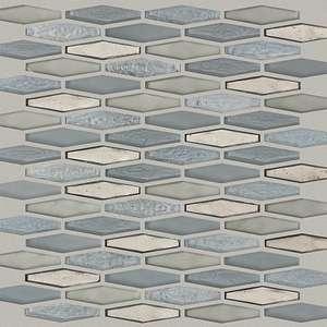 Molten Stretch Hexagon Glass tile by Shaw, in Pewter