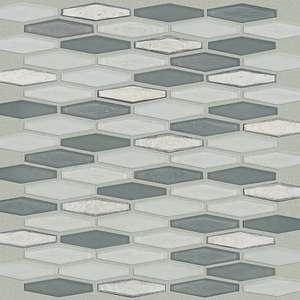 Molten Stretch Hexagon Glass tile by Shaw, in Nickel