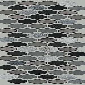 Molten Stretch Hexagon Glass tile by Shaw, in Obsidian