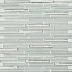 Molten Linear Glass tile by Shaw, in Platinum