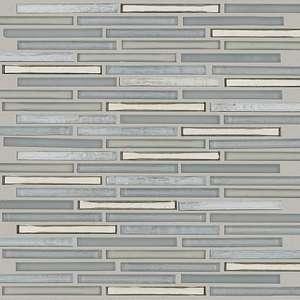 Molten Linear Glass tile by Shaw, in Pewter