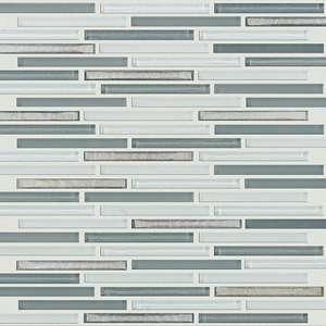 Molten Linear Glass tile by Shaw, in Nickel