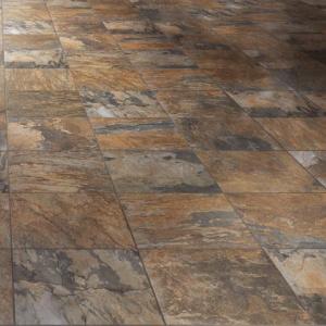 Floor with Geology Series porcelain tile by Olympia, in Soil (Brown)