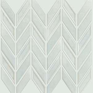 Geoscapes Chevron glass tile from Shaw, in Bone