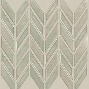 Geoscapes Chevron glass tile from Shaw, in Taupe