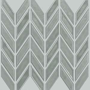 Geoscapes Chevron glass tile from Shaw, in Light Grey