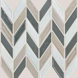 Geoscapes Chevron glass tile from Shaw, in Warm Blend