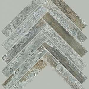 Fusion Herringbone Mosaic tile by Shaw, in Steel