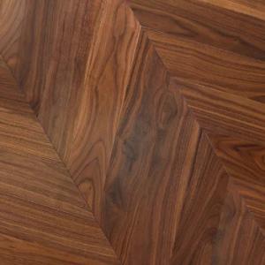 Chevron hardwood flooring in American Walnut Select
