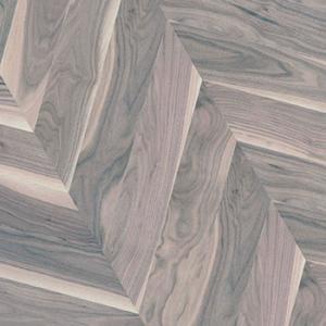 Chevron hardwood flooring in American Walnut Sunset