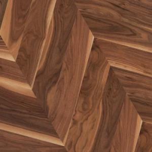Chevron hardwood flooring in American Walnut Traditional