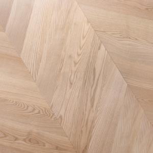 Chevron hardwood flooring in Pearl Grey (ash)