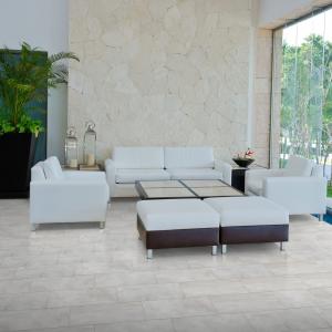 Room scene with Torlys RigidTile Firm Premier luxury vinyl flooring in Capri