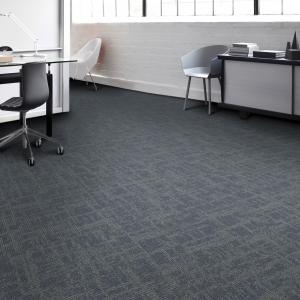 Room scene with Captured Idea carpet tiles, by Mohawk, in Shape