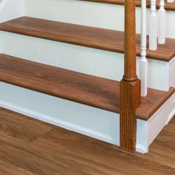 Medium brown hardwood stairs