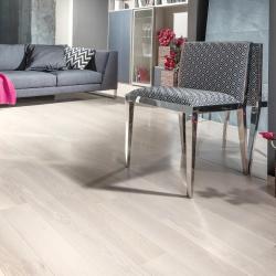Very pale hardwood floor in modern living room scene