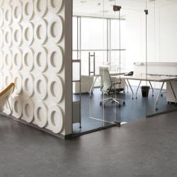Office scene withe slate grey and dark blue-grey luxury vinyl flooring