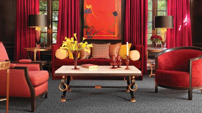 Beautifully designed room with Harmonize carpet in Blackstone