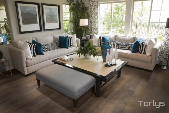 Room scene with Torlys Summit Elite engineered hardwood flooring