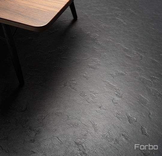 Room scene with Marmoleum Slate eco-friendly flooring in Welsh Slate