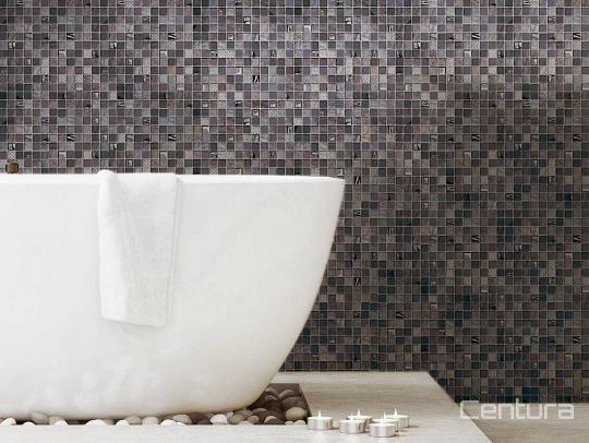 Bathroom with wall tiled in Boreal Mosaic tile