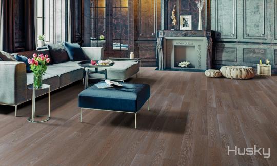 Room scene with International Collection red oak flooring in Monaco
