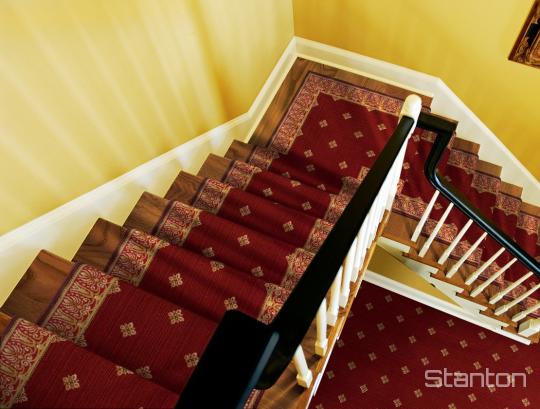 Stairway with Harry stair runner in Red Stone
