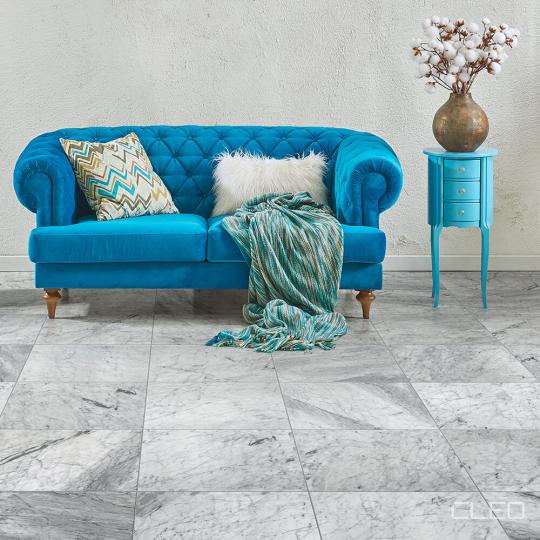 Room scene with CLEO limestone composite flooring in Princeton