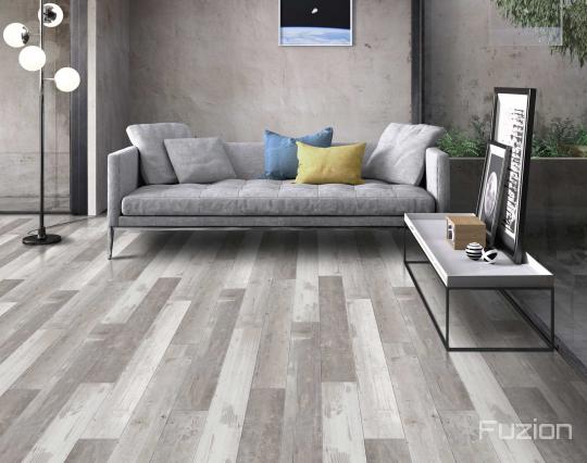 Room scene with SoHo Loft laminate flooring from Fuzion