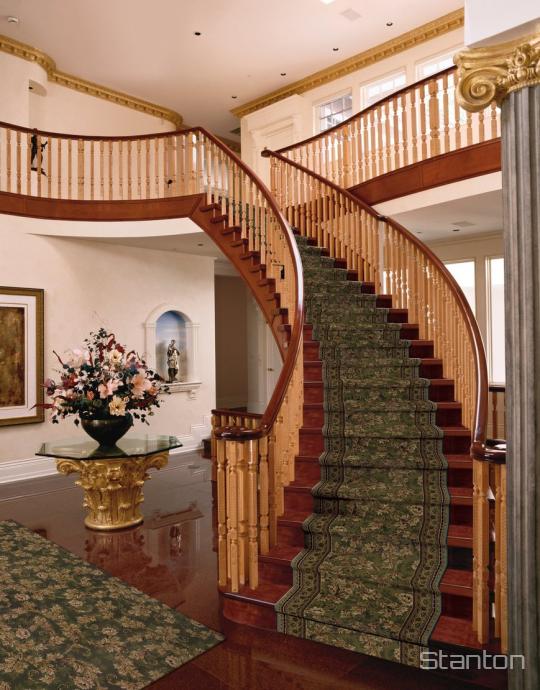 Scroll stair runner from Stanton, in Basil