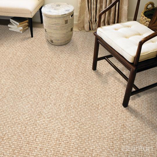 Room scene with Kindred sisal carpet from Stanton, in Dune