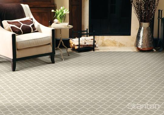 Room scene with Carnegie carpet in Flax