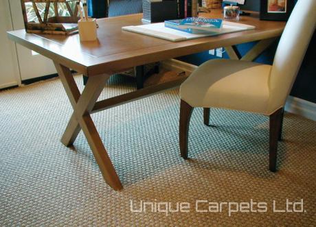 Room scene with Basketweave seagrass carpet by Unique Carpets Ltd.