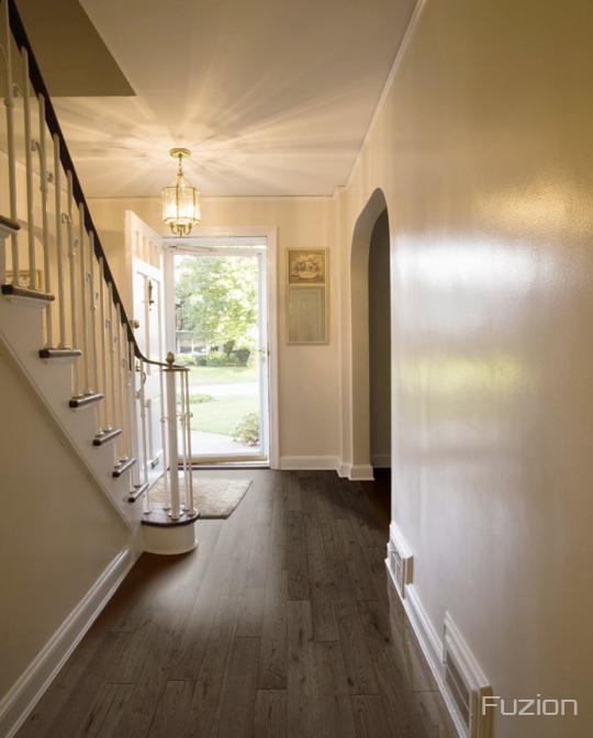 Bistro collection room scene with Latte engineered hardwood flooring