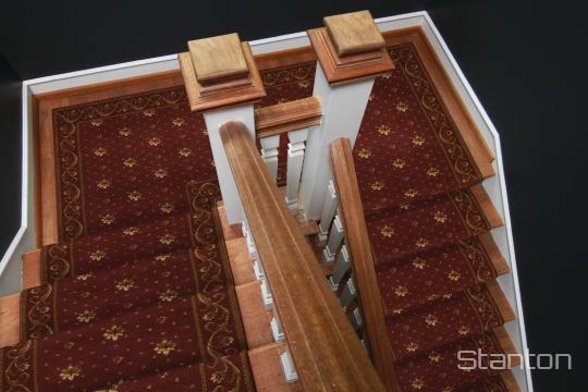 Stairway with Ramona stair runner from Stanton in Crimson