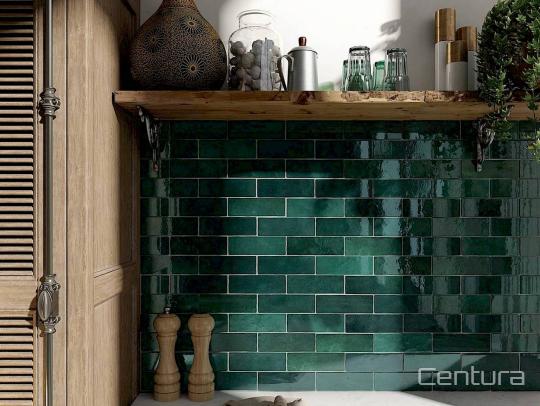 Room scene with Artisan glazed tile in Moss Green